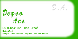 dezso acs business card